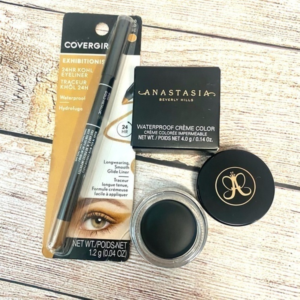 Anastasia Beverly Hills Crème Jet Black & CoverGirl Kohl Gold Eyeliner Lot